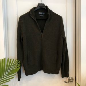 Polo Ralph Lauren men’s extra-large olive zipper front sweater.